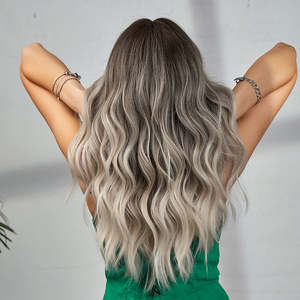 Charlotte-DWY for Ombre Blonde Long Wavy Synthetic <b>Wig</b> Premium High-Temperature Fiber Transparent Lace Small Cap High Quality - Product Image 6