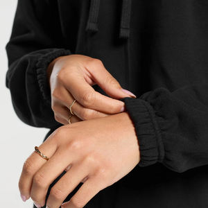 Women's Custom Logo XL Size Winter Two-Piece Tracksuit Oversized Jogger Sweatsuit Hoodie Sweatpants Set Windproof Fleece Plus - Product Image 5