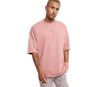 Oversize Cotton <b>T</b>-<b>Shirt</b> for Men Plus Size Custom <b>Pink</b> with OEM Print Breathable Fitness Drills Design - Product Image 3