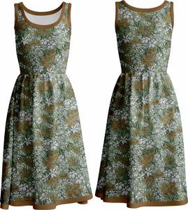 TrendyAttire mujer Vintage encaje gasa té-longitud sin mangas A-line cóctel fiesta Tank Top cuello redondo vestidos de diseño personalizado - Product Image 4