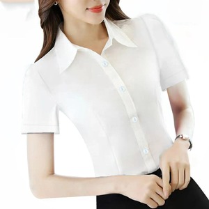 Chemises décontractées élégantes à col rabattu pour femmes Chemises en gros 100% coton Chemise respirante de qualité supérieure - Product Image 5