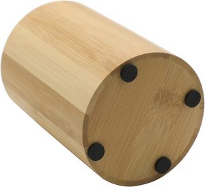 Venta caliente vaso redondo para lápices soporte de cepillo de dientes de bambú taza de baño, pasta de dientes, bolígrafos soporte de brochas de maquillaje - Product Image 3