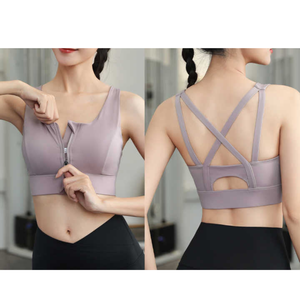 Soutien-gorge de sport sans couture à séchage rapide, haut de yoga taille haute respirant, tenues d'entraînement côtelées pour femmes, tendance, taille haute, yoga grande taille - Product Image 4