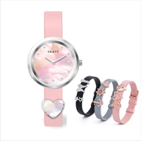 DK&YT Nouvelle Montre Femme de Luxe Sport et Mode, Design Élégant, Quartz, avec Bracelet en Cuir Classique de Luxe, Logo Personnalisé