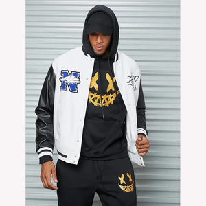 OEM Custom Men's <b>Vintage</b> <b>Varsity</b> <b>Jacket</b> Winter Wool Letterman Baseball <b>Jacket</b> with Embroidered Logo - Product Image 1