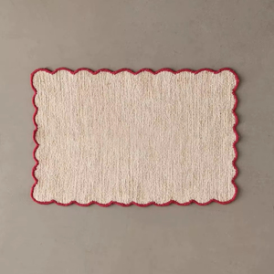 Alfombra Lily de Color Sólido, Tejida, Reversible, Moderna, con Borde Festoneado, de Algodón con Reverso de Látex, para Uso en el Hogar y Camping - Product Image 1