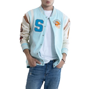 OEM Haute Qualité Chenille Broderie Hommes Collège Personnalisé Baseball Bomber Letterman Crop Applique Jersey Boxy Fit Hiver Stand - Product Image 1