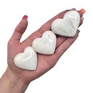 Gros Naturel Rare Scolecite Coeur Poli Blanc Pierre Semi-Précieuse pour Reiki Méditation Métaphysique Guérison Feng Shui - Product Image 1