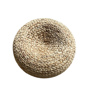 Otomano redondo cómodo del jacinto de agua para las áreas del salón y de lectura - Product Image 1