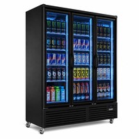 Réfrigérateur à vitres pour exposition, refroidi par air commercial avec étagères réglables
