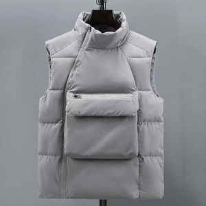 Gilet Slim Fit pour hommes avec grande poche printemps/automne sans manches gilet chaud conception de personnalité à la mode grande taille pour l'hiver - Product Image 3