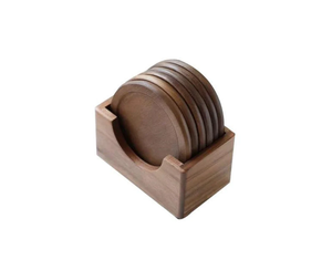 Breakfast Tabletop Coasters Centerpiece for Tea Cups Wooden <b>Kitchen</b> <b>Mats</b> Royal Round Coaster With Stand - Product Image 3