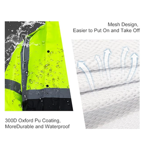 Hot Selling Unisex High Visibility Reusable Waterproof Reflective Safety Work <b>Jacket</b> & Raincoat Customized Color All Seasons - Product Image 6