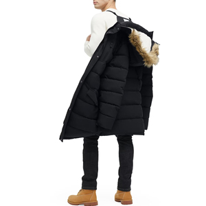 Veste bouffante à capuche patchable à col montant Veste décontractée à capuche brillante pour l'hiver Veste bouffante personnalisée pour hommes - Product Image 2