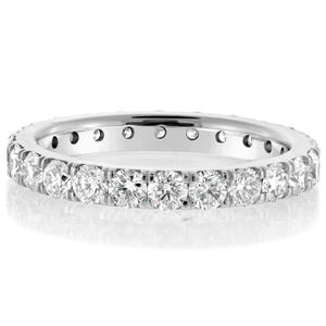 Bague de mariage en or 18 carats, sertie de diamants de laboratoire, style classique, éternité complète, fabrication OEM, vente en gros et au détail - Product Image 2