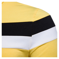 Polo à Manches Courtes pour Homme Style à Revers avec Poitrine Triple Stripe Color Block Design Polos en Coton de Grande Taille pour Hommes