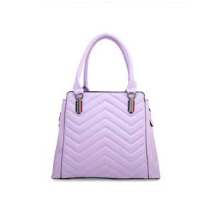 Bolso de mano informal púrpura con estampado de animales de leopardo decoración de remaches cierre de cremallera PU/forro de poliéster P35898 - Product Image 3