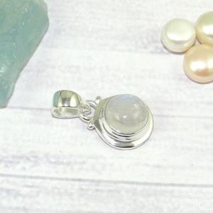 Best Quality 925 Sterling Silver Simple Moonstone <b>Pendant</b> <b>Fine</b> Jewelry <b>Necklace</b> for GirlsStamped 925 - Product Image 3