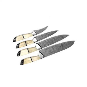 Juego de Cuchillos de Chef Profesionales Burraq, Hechos a Mano, de 7 Piezas, Acero al Carbono, Acero de Damasco, Mango de Madera, Ambidiestros, Modernos y Ecológicos - Product Image 2