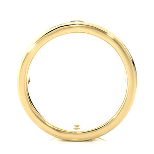 Alliance de mariage en moissanite de 0,50 ct avec sertissage à bisel en or jaune - Product Image 3