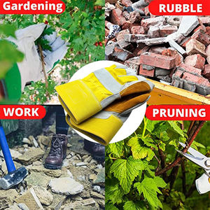 Guantes de trabajo de cuero Hombres Mujeres Heavy Duty Utility Work Guantes de jardinería Diseño a prueba de espinas Construcción de jardín - Product Image 6