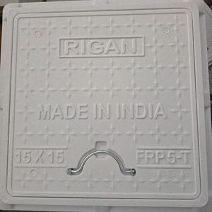 Couverture de regard carrée en composite GRP FRP de qualité supérieure, haute résistance, SMC BMC, plastique en fibre de verre, 24x24, noir, anticorrosion pour - Product Image 1