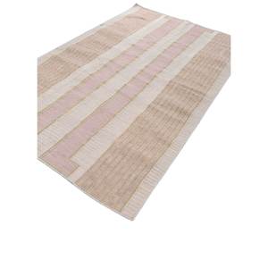 Alfombra de Poliéster a Rayas Al Fresco, Beige y Marrón, Tejido Plano para Uso Doméstico-ADPL-1111 - Product Image 2