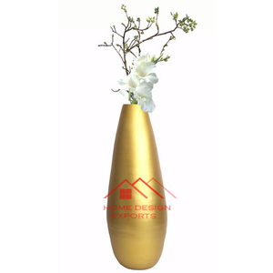 Florero de Metal de Lujo Chapado en Oro con Asa, Decoración para el Hogar, Balcón y Oficina - Product Image 1