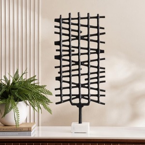 Sculpture noire moderne chef-d 'œuvre artistique fabriqué à la main Accent décoratif parfait pour les intérieurs chics - Product Image 6