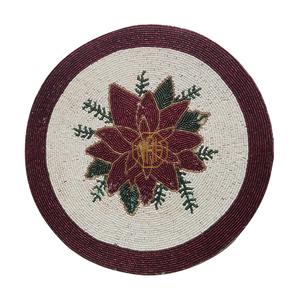 Beaded <b>Placemats</b> Handmade Cotton Round Decor Table Mat for Hotels Restaurants Events Export Factory Wholesale Supplier Bulk - Product Image 1