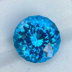 100% authentique topaze bleue de Londres naturelle de haute qualité à facettes coupe ronde pierre précieuse de naissance pierre précieuse pour la mise en place de bijoux en vrac - Product Image 1