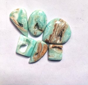 อัญมณีดรูซี่อารากอไนต์สีฟ้าธรรมชาติแบบหลวมในรูปแบบการผสมเจียระไนเรียบขนาดต่างๆสำหรับการออกแบบเครื่องประดับที่น่าทึ่ง - Product Image 3