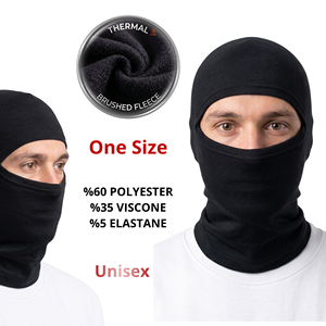 Cagoule thermique unisexe noire en polaire pour l'hiver, masque facial, taille unique - Product Image 1