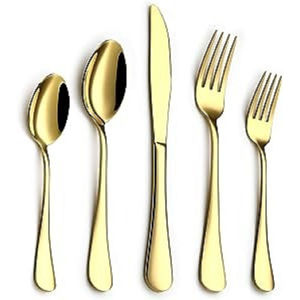 Ensemble de couverts artistiques uniques en acier inoxydable argenté, 4 pièces avec poignée formelle pour un style américain de qualité supérieure - Product Image 2