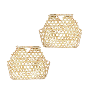 Panier cadeau décoratif en bambou durable, réutilisable, fabriqué à la main et élégant Présentation ou rangement de cadeaux Décoration intérieure - Product Image 1