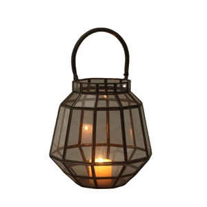 High Quality Modern Candle <b>Lantern</b> Decorative <b>Black</b> Metal with Handle Wedding Decoration Candle <b>Lantern</b> - Product Image 1