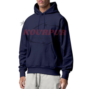 เสื้อฮู้ดผู้ชายสีดำ Kourpur International ผ้าฝ้ายเฟรนช์เทอร์รี่ ดีไซน์กระเป๋าเสื้อ สวมใส่สบายๆ ในฤดูใบไม้ร่วง ทรงปกติ - Product Image 3