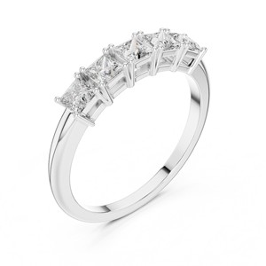 Princess Cut Moissanite Band <b>Ring</b> 925 Sterling <b>Silver</b> Bridal Fine Jewelry Wholesale Eternity <b>Stacking</b> - Product Image 3
