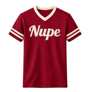 T-shirt de baseball à col en V Nupe Kappa Alpha Psi, taille réelle, coton premium, coupe athlétique, lettres grecques, vêtements classiques de fraternité - Product Image 4