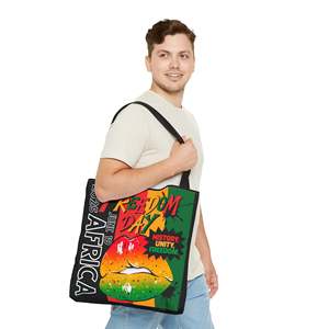 Borsa Tote Vivace per il Giorno della Liberazione degli Schiavi con Chiusura a Cerniera, Design Portatile in Tinta Unita - Product Image 3