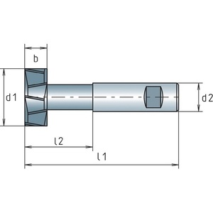 Fresa de ranura en T DIN 851 AB Tipo N con 8 dientes de corte transversal HSS-Co, 18 mm nominal, 8 filos de corte, de MAYKESTAG - Product Image 3