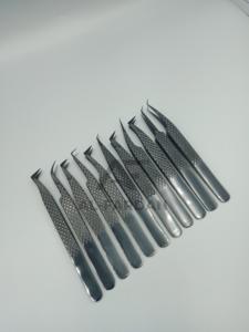 Nouvel arrivage Pince à épiler d'extension de cils en acier inoxydable de haute qualité Couleur plasma noir Volume à 90 degrés Cils testés à la main - Product Image 4