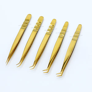 Custom Private Label Stainless Steel Type L Lash Extensions Tweezers Pointed Tip <b>Eyelash</b> <b>Applicator</b> Beauty Isolation Lash Labels - Product Image 2