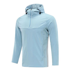 Sudaderas deportivas de diseño de moda para hombre con media cremallera, sudaderas transpirables para gimnasio con LOGOTIPO personalizado, Sudadera con capucha activa para hombre al aire libre - Product Image 1