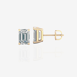 Certified Sterling <b>Silver</b> <b>Stud</b> Earrings Emerald Cut Moissanite Diamond Elegant and Luxurious - Product Image 1