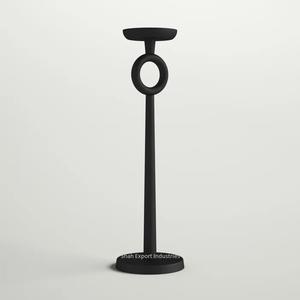Tall Aluminum <b>Pillar</b> <b>Candle</b> Holder Matt Black Narrow Design <b>Candle</b> Stand for Home Christmas Party Tabletop Decoration - Product Image 1