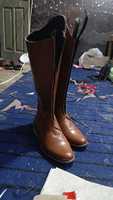 Bottes d'équitation longues personnalisées OEM SF 001 en cuir véritable, avec logo gaufré, teinture unie, style western, accessoire de mode
