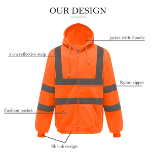 Veste de sécurité routière en polyester, haute visibilité, vêtements de travail, imperméable, réfléchissant, sécurité hivernale, séchage rapide, antibactérien - Product Image 5