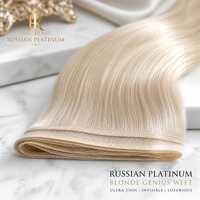 Extensions de cheveux humains vierges russes blond platine, double épaisseur, ultra-fines, pour toutes les couleurs, pour salon