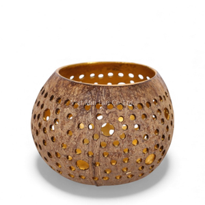 Porte-bougie artisanal en coque de noix de coco, éclairage décoratif écologique pour la décoration de la maison, de la table, du spa et de l'intérieur des hôtels - Product Image 2